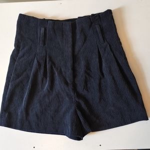 Zara Black Corduroy High Waisted Shorts